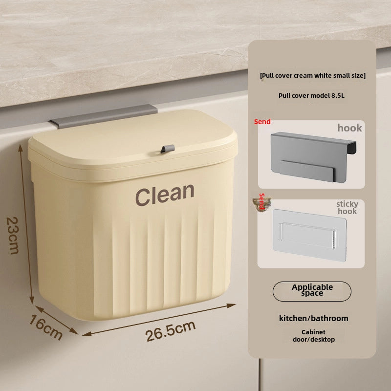 Simple Kitchen Trash Can Household Toilet Wall Hanging Large Capacity Waterproof Load-bearing Trash Basket