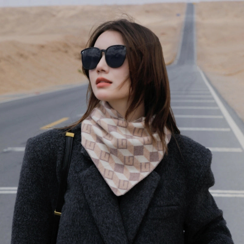 Women's Classic Style Geometric Solid Color Artificial Wool Acrylic Scarf