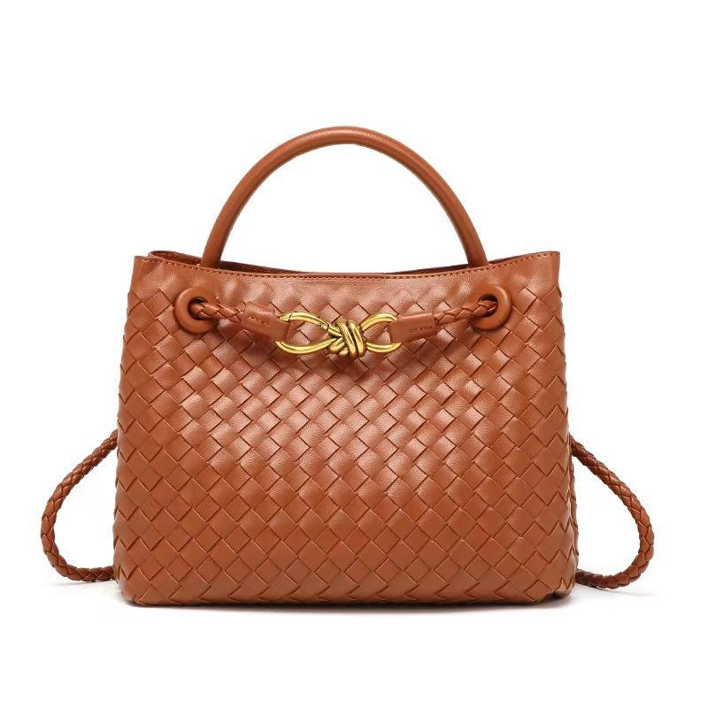 Women's Medium Pu Leather Solid Color Streetwear Square Magnetic Buckle Handbag
