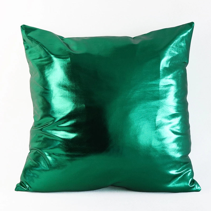 Classic Style Solid Color Pu Leather Spandex Bronzing Pillow Cases Couch & Sofa Decor