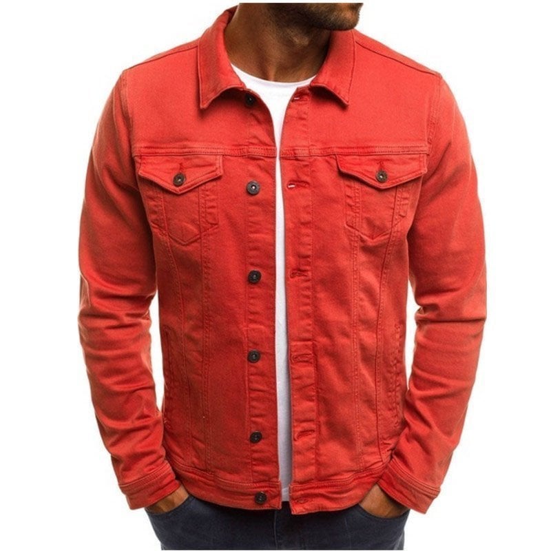 🔥Men's Casual Classic Denim Trucker Jacket Slim Fit Fashion Jean Coat