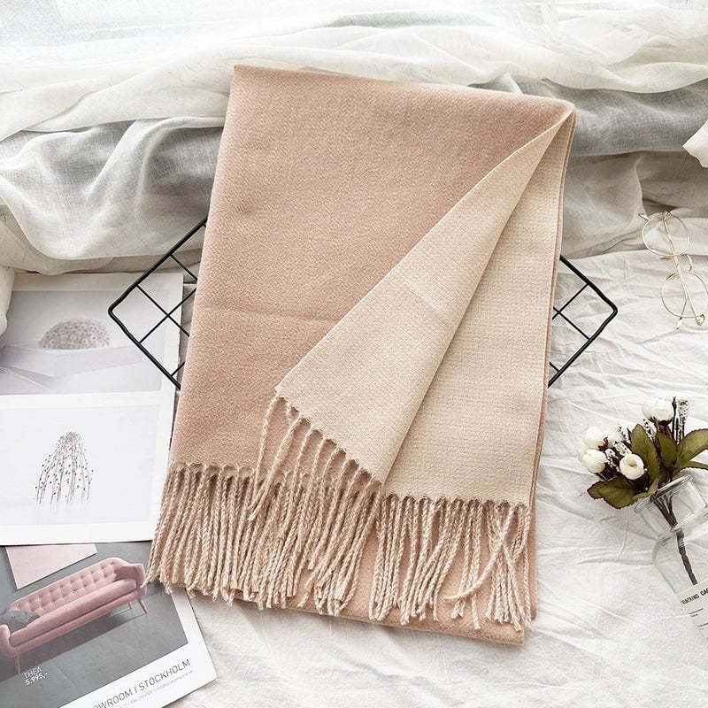 Unisex Sweet Minimalist Solid Color Imitation Cashmere Polyester Scarf