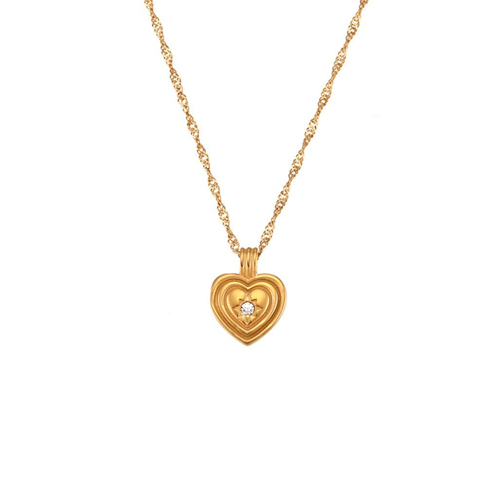 Fashion Ellipse Quadrilateral Round Geometric Stainless Steel 18K Gold Plated Necklaces