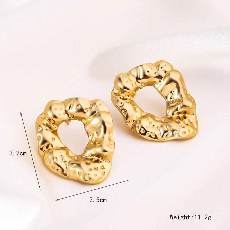 12 Pieces Minimalist Commute Geometric Heart Shape Plating Titanium Steel Drop Earrings Earrings Ear Studs
