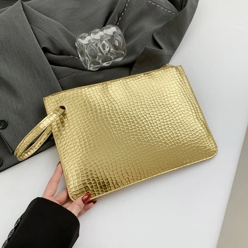 Women's Small Pu Leather Solid Color Vintage Style Classic Style Zipper Clutch Bag