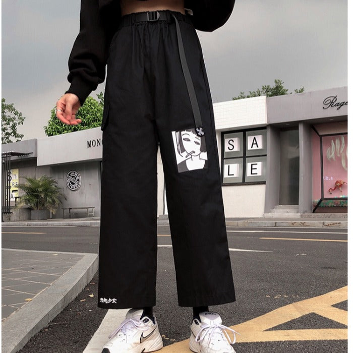 Ulzzang black casual pants KF81524