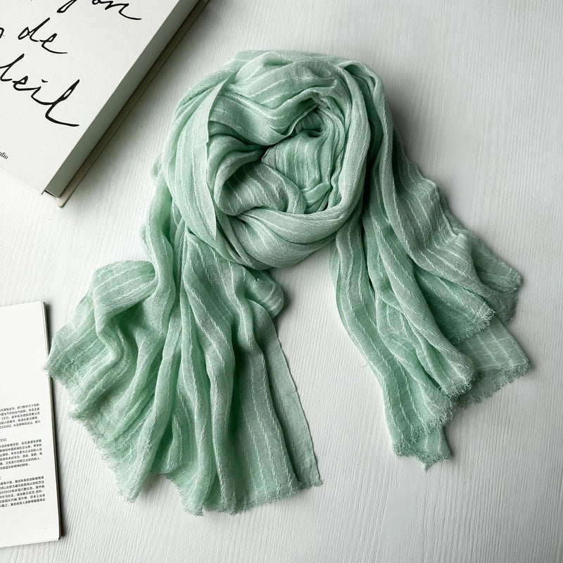Unisex Sweet Stripe Viscose Fiber Scarf