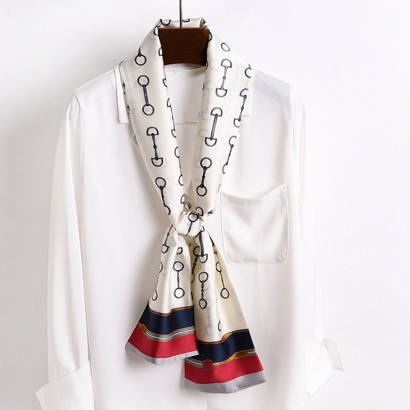 Women's Elegant Printing Satin Silk Scarf