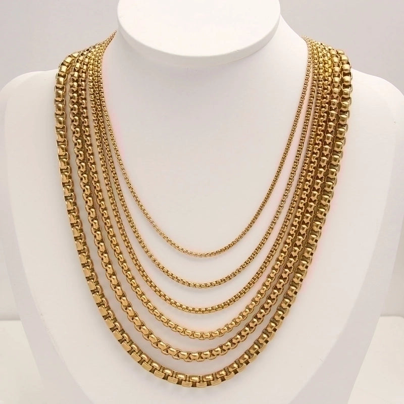 Casual Hip-Hop Minimalist Solid Color 304 Stainless Steel 18K Gold Plated Plating Stainless Steel Necklaces