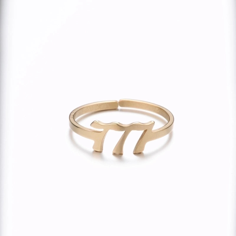 Fashion Number 201 Stainless Steel No Inlaid 18K Gold Plated Plating Open Ring
