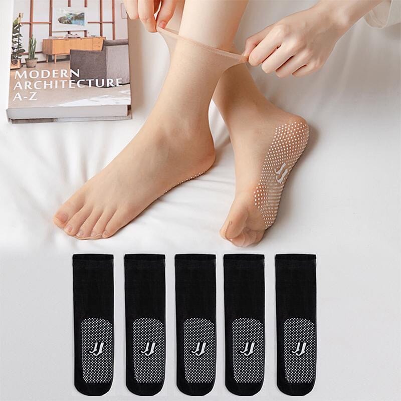 Invisible. Slip-resistant Crystal Silk Socks