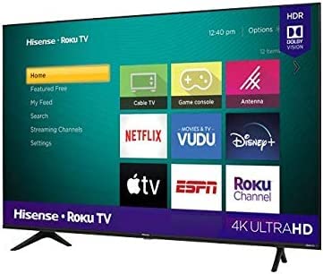 Hisense Television de 43 Pulgadas Serie R Class 4K Ultra HD 2160P. Pantalla LED Smart Roku TV con HDR Modo de Juego Funciona con Asistente Google y Alexa (Reacondicionado)