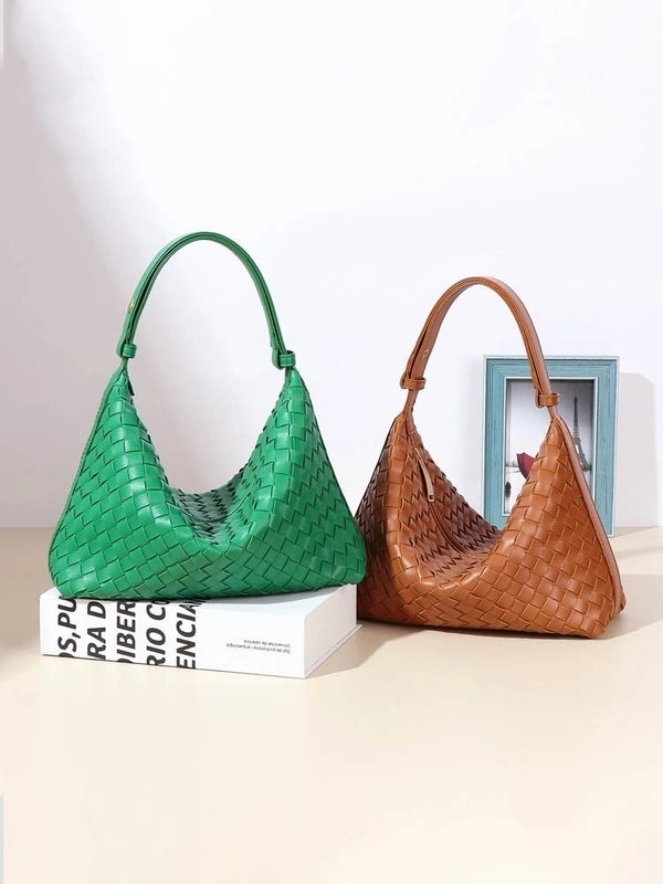 Women's Medium All Seasons Pu Leather Solid Color Streetwear Square Zipper Shoulder Bag