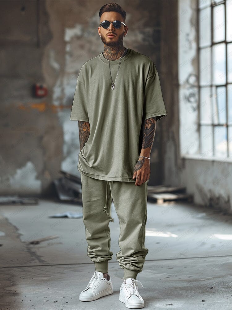 Soft Stretch T-shirt Jogger Pants Set