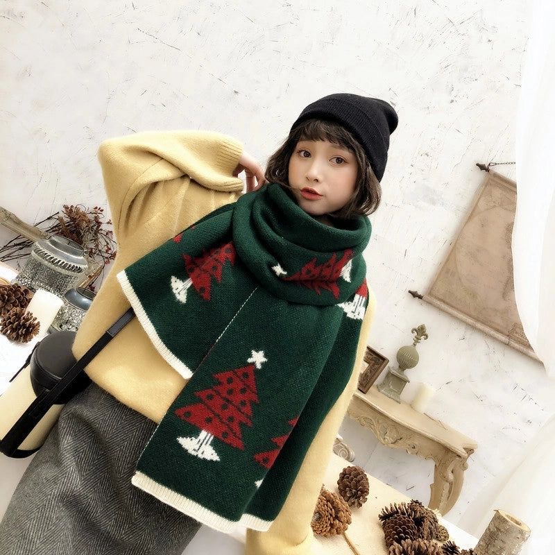Women's Minimalist Classic Style Color Block Acrylic Scarf