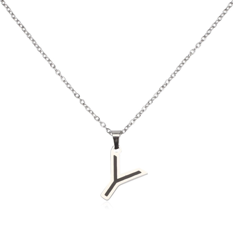 304 Stainless Steel Sweet Polishing Letter Pendant Necklace