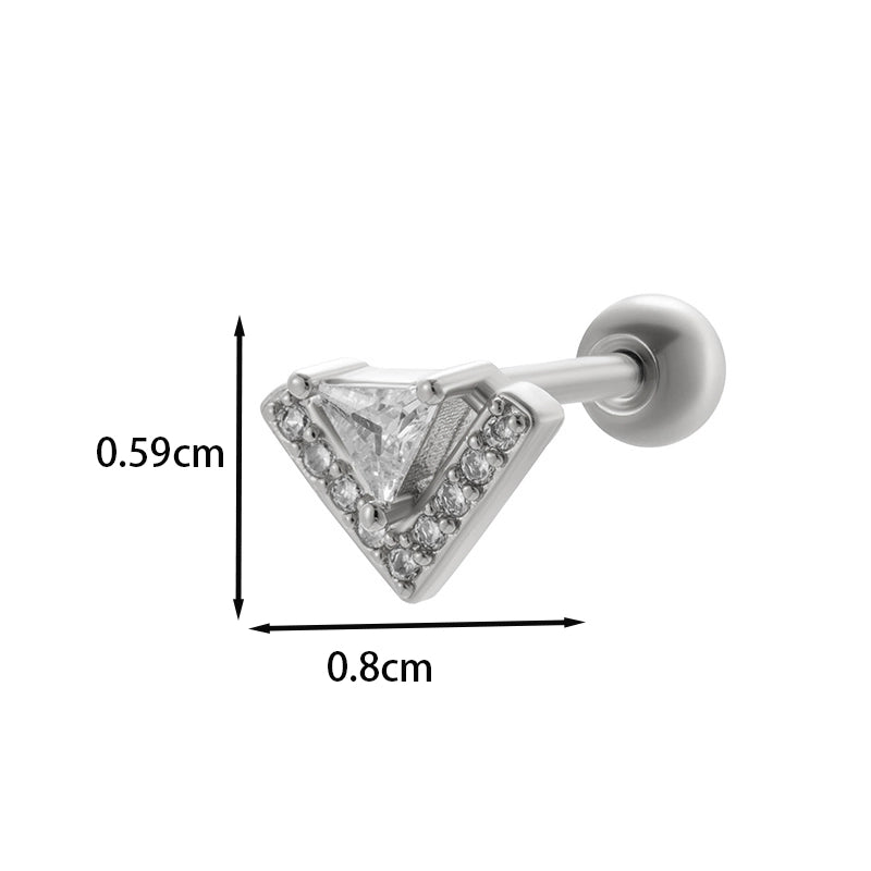 1 Piece Ear Cartilage Rings & Studs IG Style French Style Minimalist Star Flower Butterfly Copper Inlay Zircon