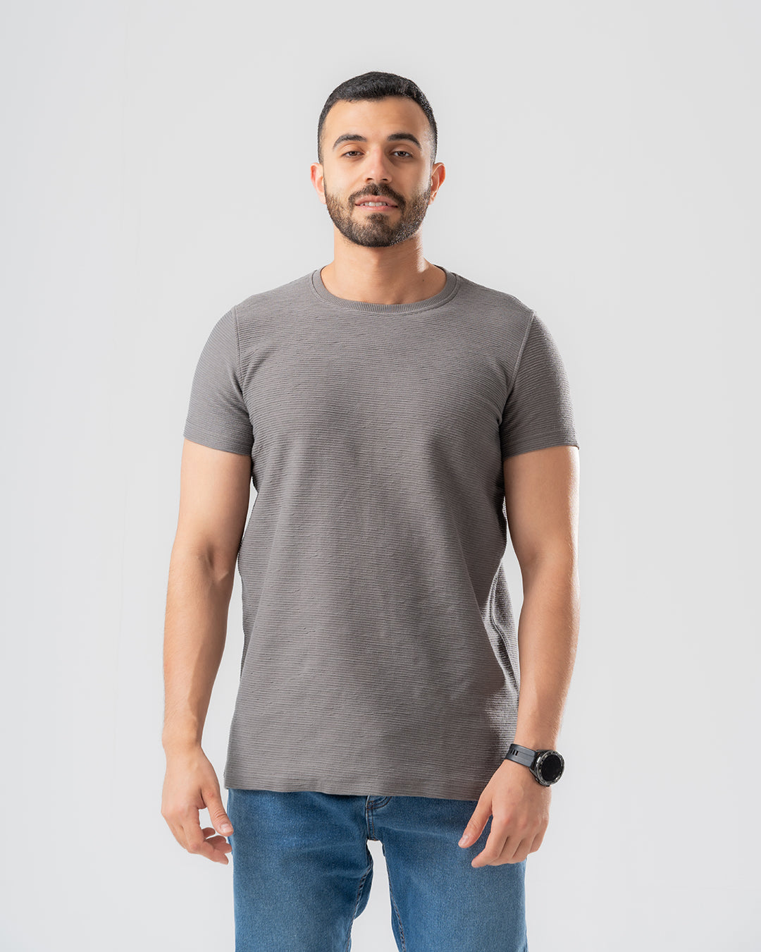 Half Sleeves Jacquard T-shirt