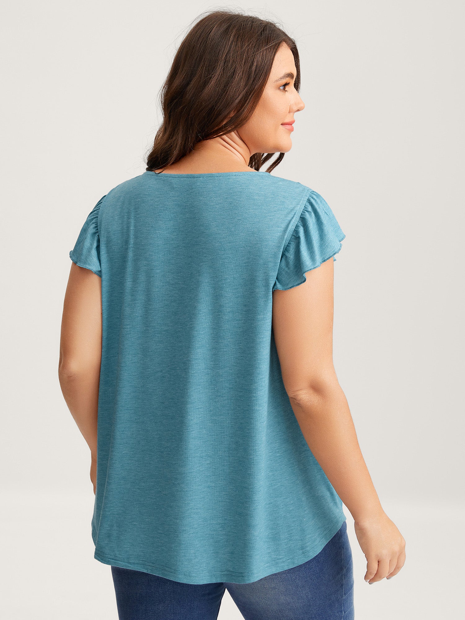 Lace Toothpick Pleat Solid Top