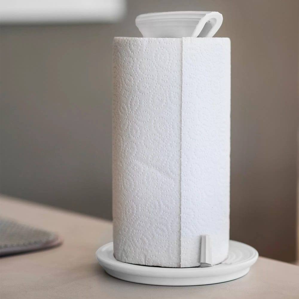 Stop & Tear Kitchen Roll Holder - Milk White