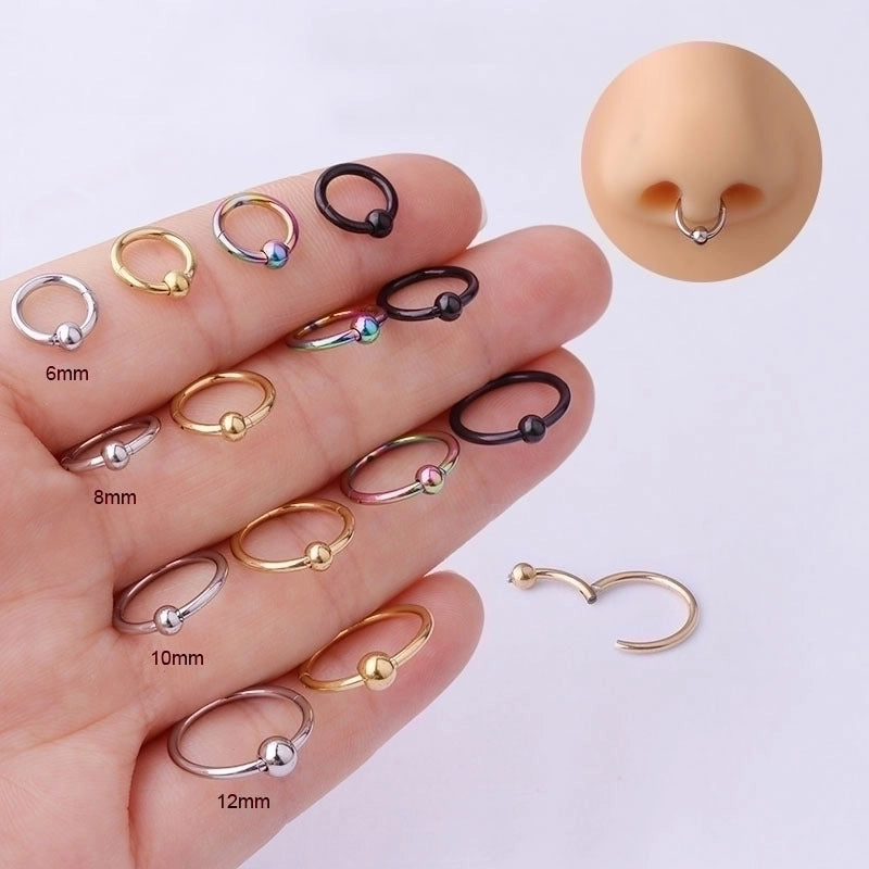 Nose Rings & Studs Fashion Circle 316L Stainless Steel  Plating
