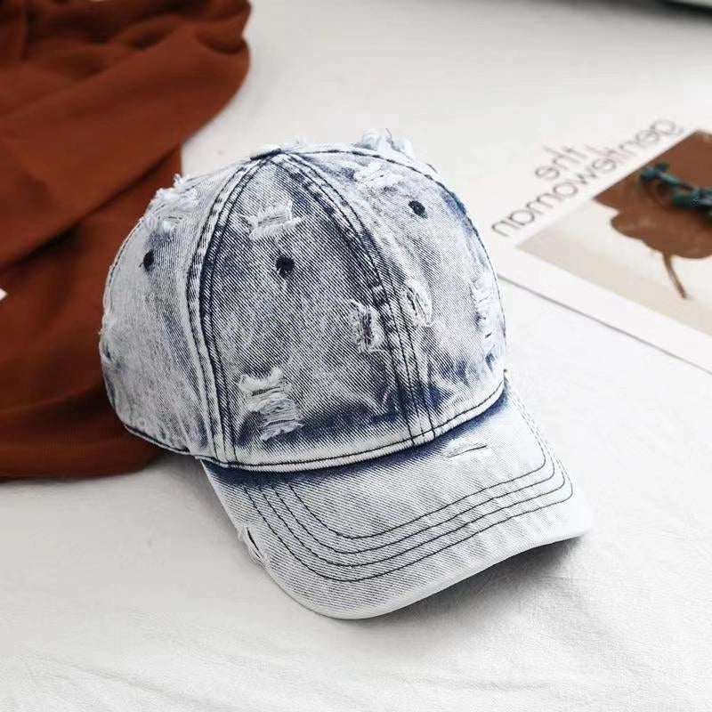 Unisex Retro Color Block Curved Eaves Baseball Cap
