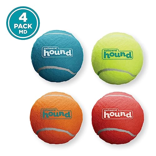 Outward Hound Squeaker Ballz Fetch Dog Toy. Medium - 4 Pack