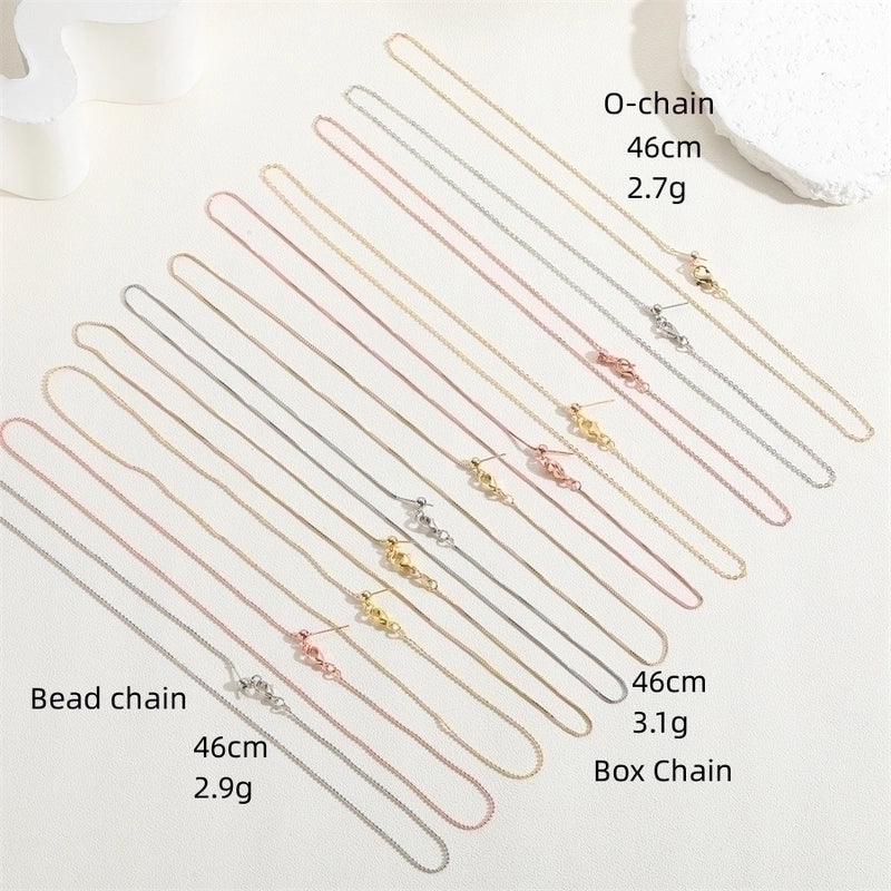 Minimalist Classic Style Solid Color Copper 18k Gold Plated 24k Gold Plated White Gold Plated Necklace In Bulk