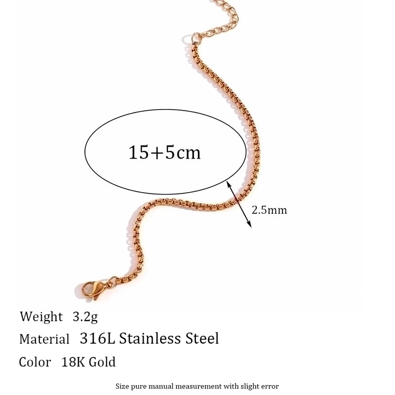 Minimalist Classic Style Oval Solid Color 304 Stainless Steel 18K Gold Plated Bracelets In Bulk