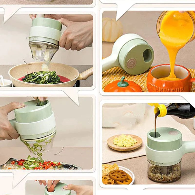 Ensemble de coupe-légumes électrique portable 4 en 1