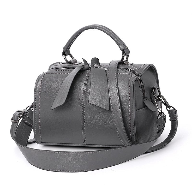 Women's Large PU Solid Color Elegant Streetwear Square Zipper Shoulder Bag