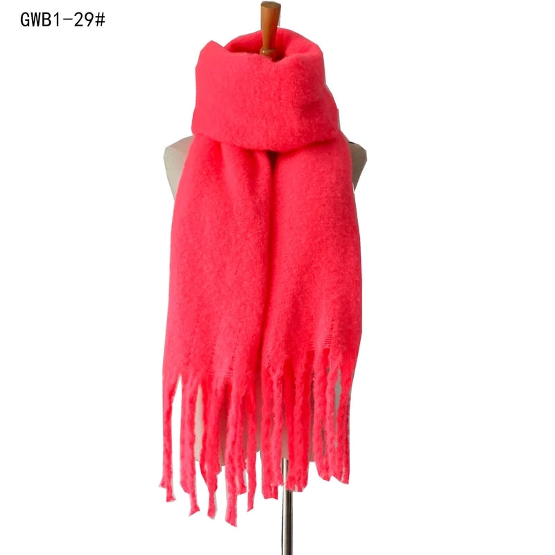 Women's Vintage Style Solid Color Polyester Scarf