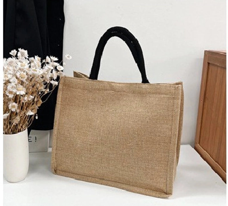 Women's Vintage Style Letter Cotton And Linen Shopping Bags