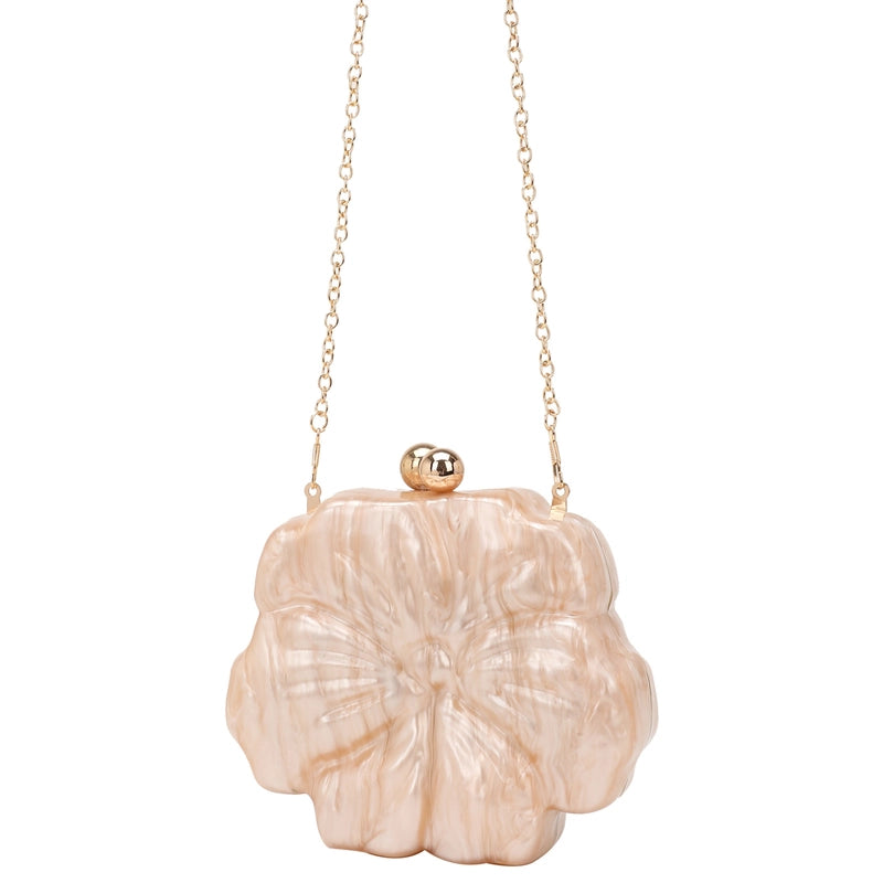 White Pink Black Arylic Solid Color Round Evening Bags