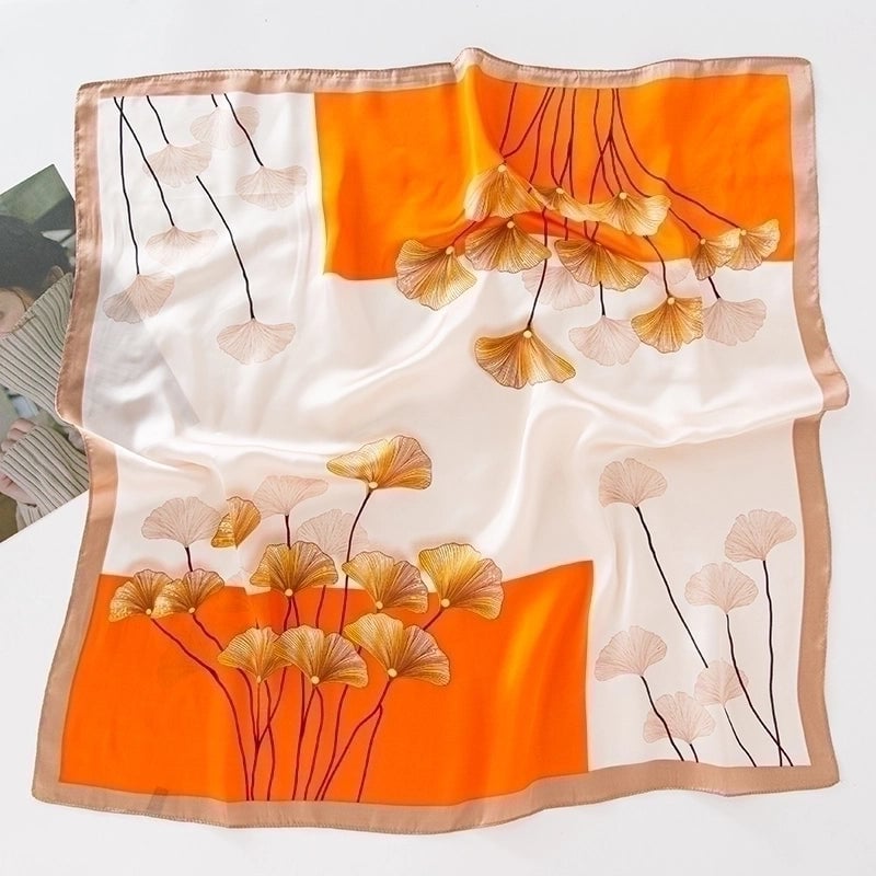 Women's Pastoral Letter Rose Satin Printing And Dyeing Dyeing Flowers Bandanas