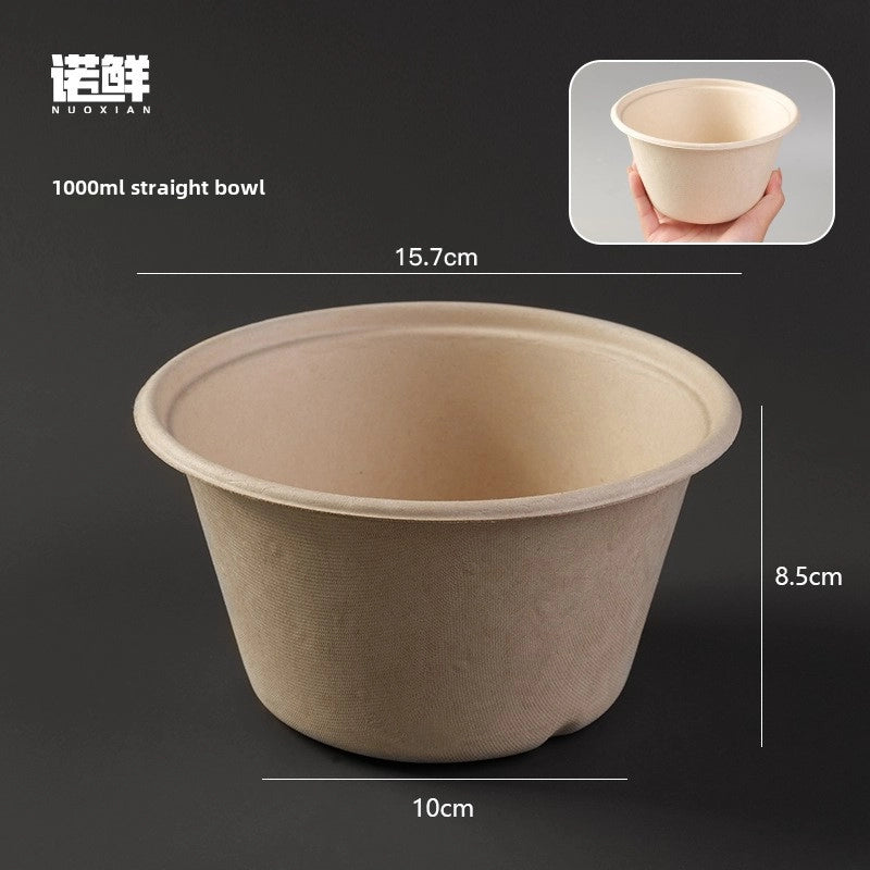 Disposable Paper Bowl Tableware Set Paper Bowl Commercial Household Bowl Degradable Whole Box Disposable Round Bowl