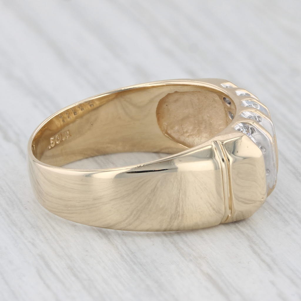 0.50ctw Diamond Ring 14k Yellow Gold Size 10 Men's
