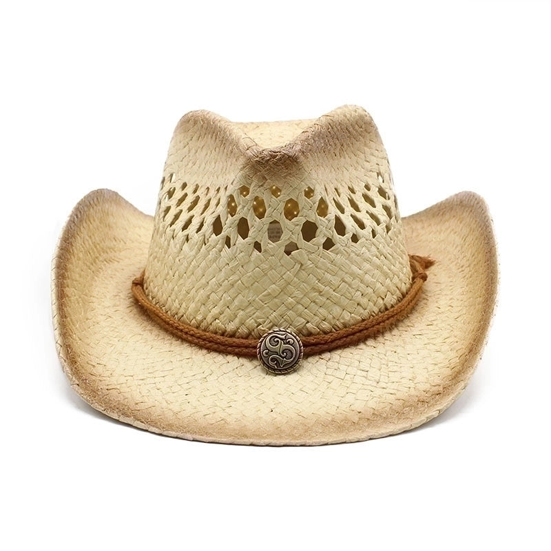 Women's Minimalist Star Patchwork Crimping Straw Hat