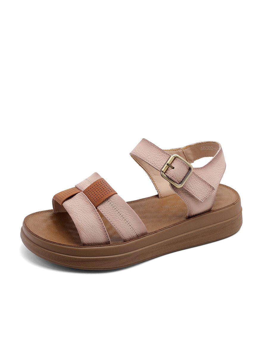 Women Summer Leather Weave Flat Sandals