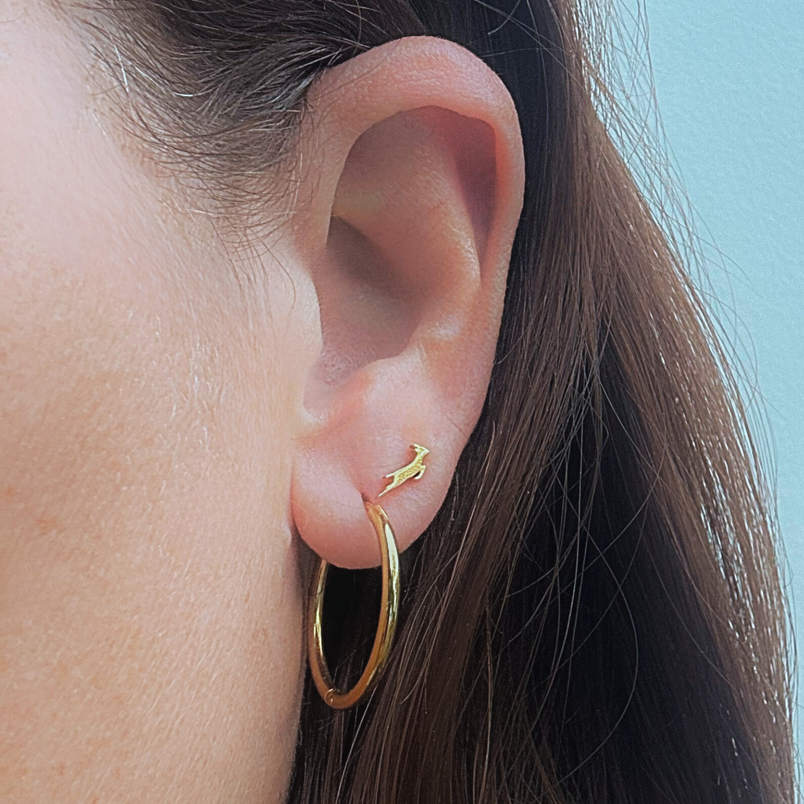 Tiny springbok studs - Silver