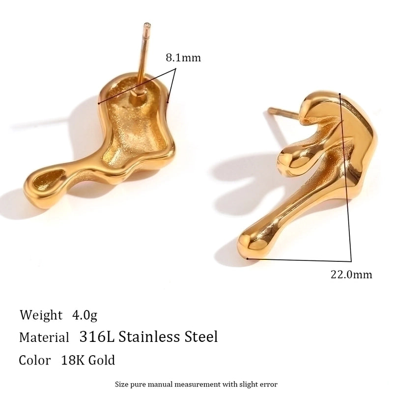 1 Pair Minimalist Classic Style Solid Color Plating 304 Stainless Steel Rhinestones 18K Gold Plated Ear Studs