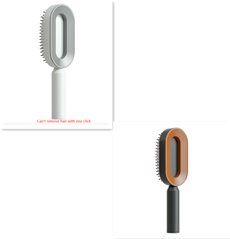 Self-cleaning hairbrush for women. One-button cleaning airbag to prevent hair loss