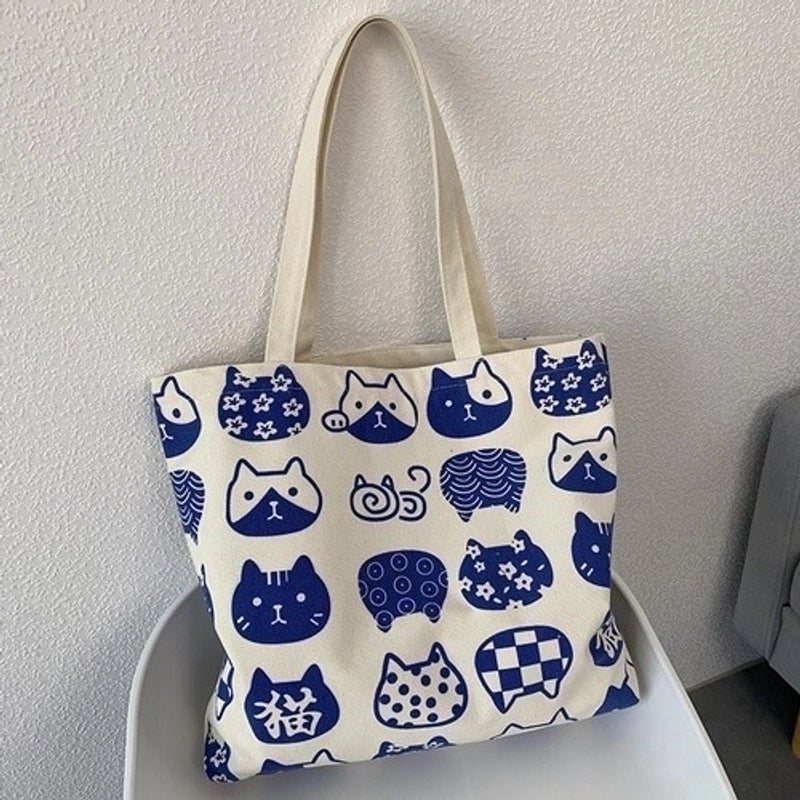 Women's Large Canvas Color Block Streetwear Square Zipper Shoulder Bag