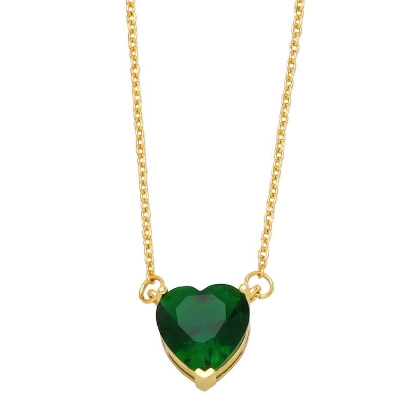 Copper Cable Chain Heart Shape Pendant Necklace