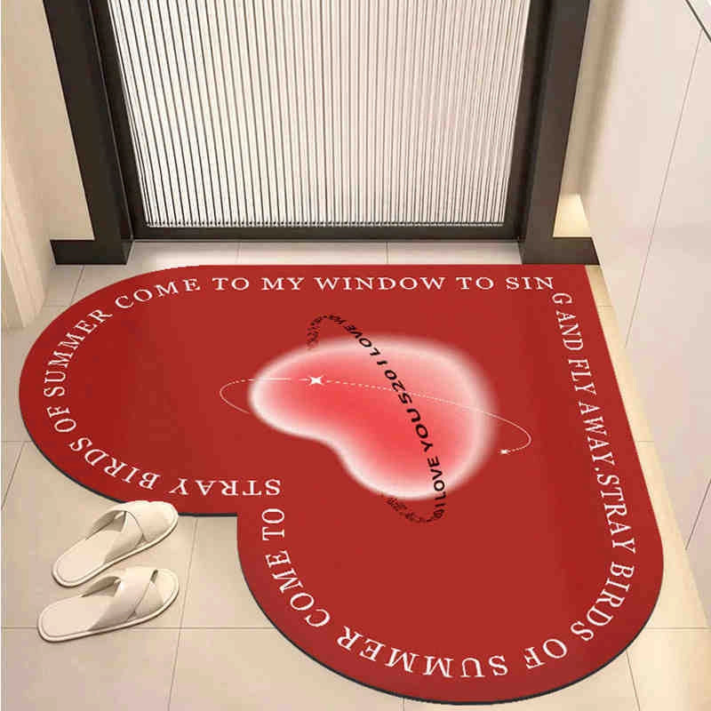 Casual Elegant Heart Shape Diatom Ooze Carpet Bathing