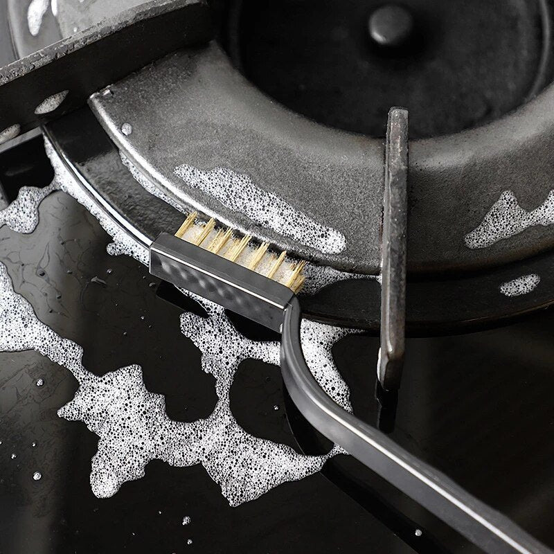 Pack of 3 Mini Wire Brush Set (Brass. Nylon. Stainless Steel Bristles)