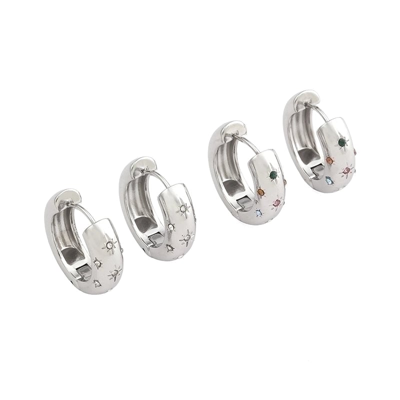 1 Pair Minimalist U Shape Round Plating Inlay Stainless Steel Pearl Zircon 18K Gold Plated Earrings