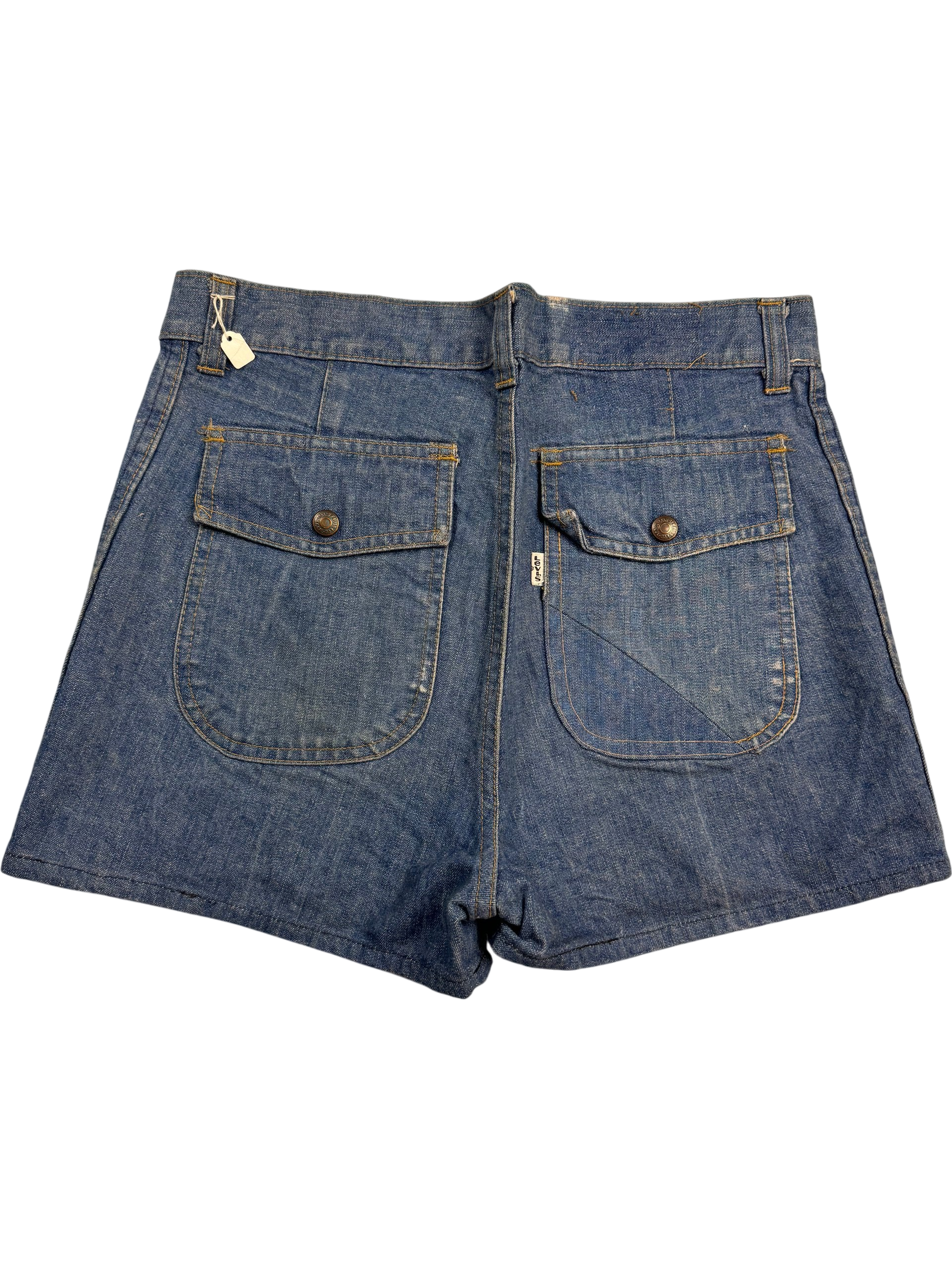70's Denim Patch Pocket Shorts
