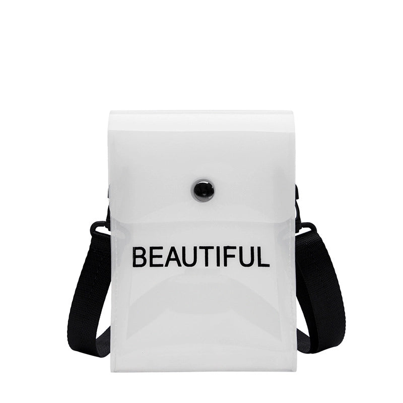 Women's Small PVC Letter Basic Magnetic Buckle Jelly Bag