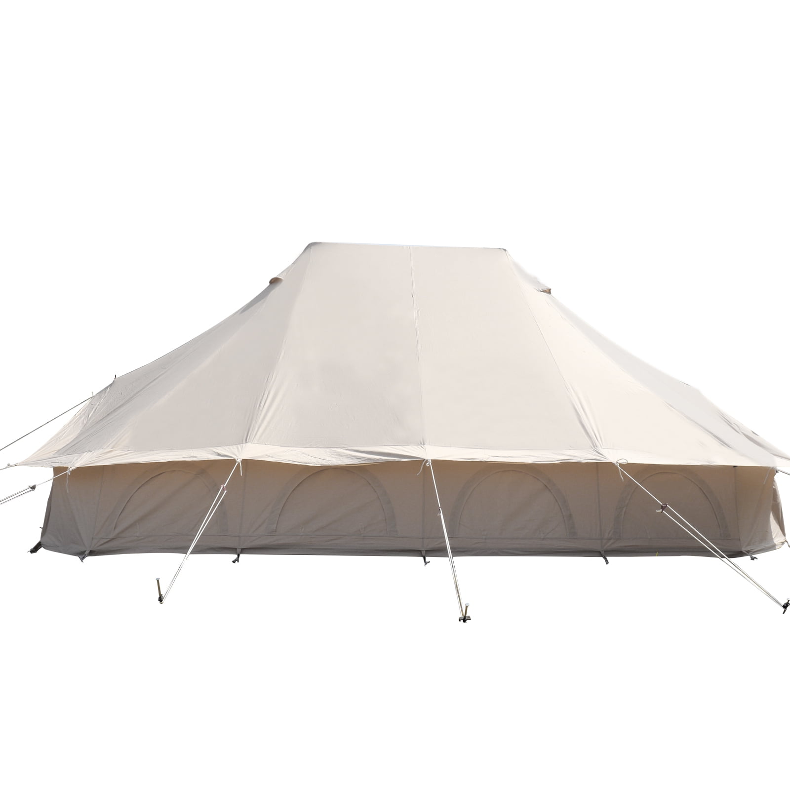 VEVORbrand Canvas Bell Tent 19.7x13.1x9.8 ft Yurt Beige Canvas Tent Cotton Glamping Tents 8-12 Person